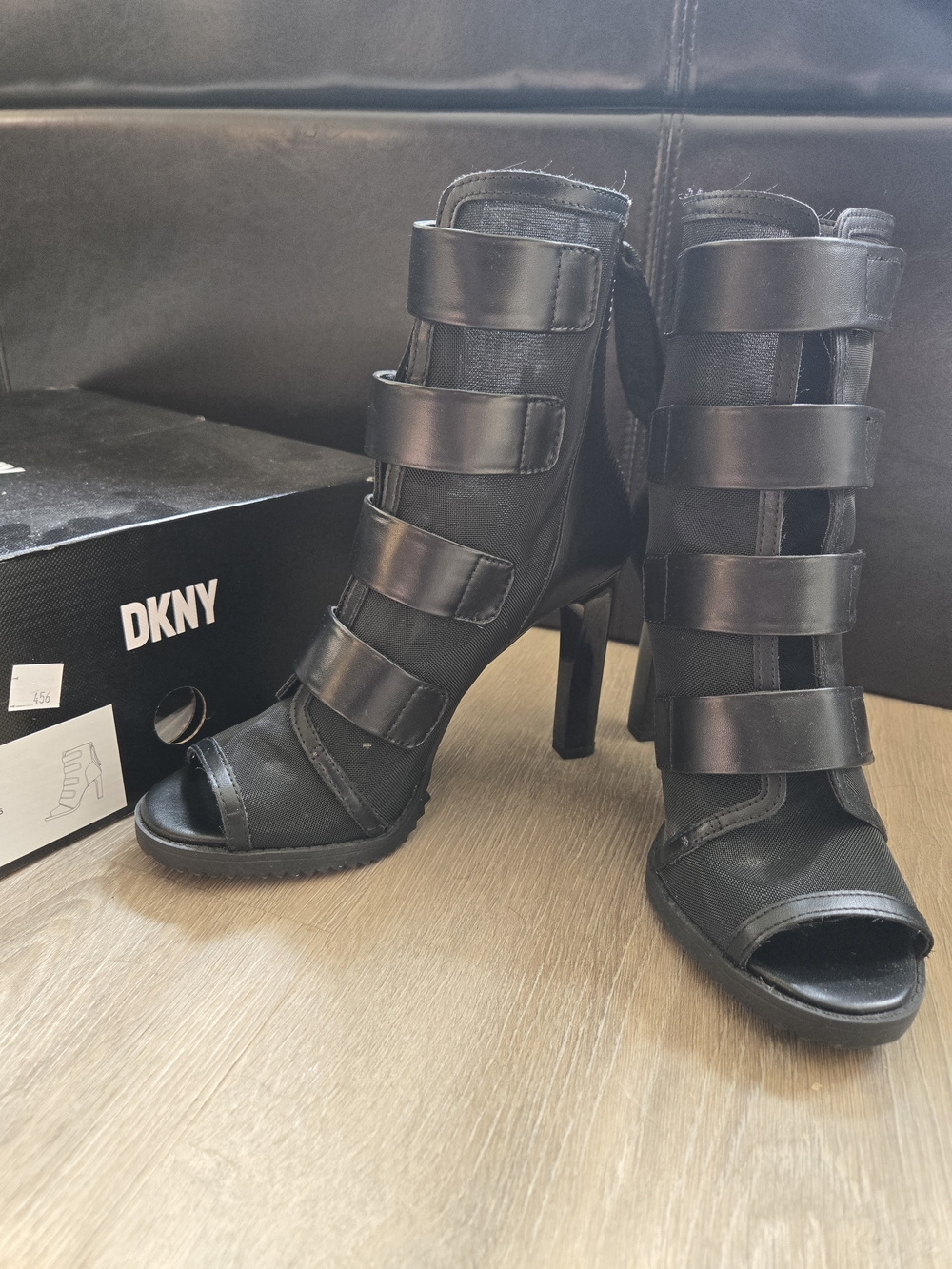 DKNY Blake Mesh Peep-Toe Platform Heel Sandals